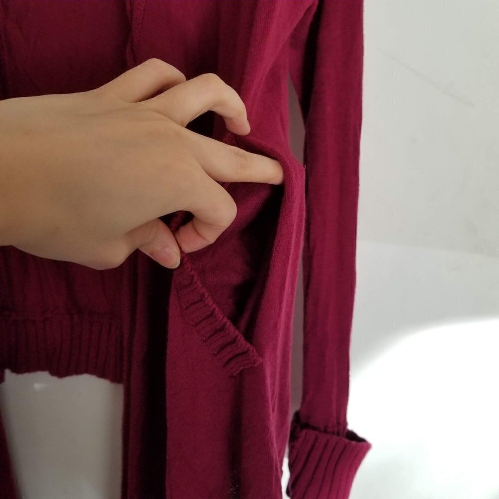 BCBGeneration Drape Open Front Cable Knit Cardigan - Picture 5 of 11